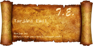 Tarjáni Emil névjegykártya