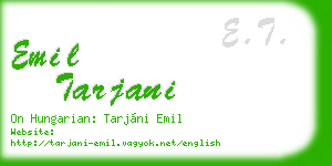 emil tarjani business card